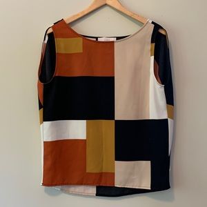 Loft Block Print Loft Billowy Top